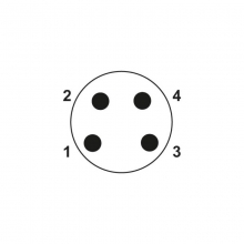 PCB Connector, Solder, A Code - M8 4pins A code male straight rear panel mount connector, unshielded, solder